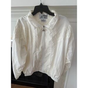 Casual Isle Vintage 80s 90s Ivory White Windbreaker Size Medium Retro‎